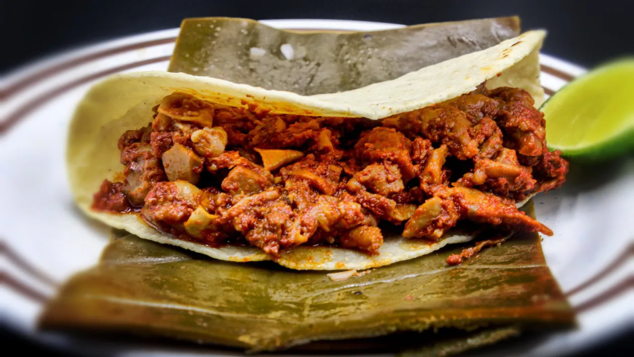 Taco de barbacoa de El Taco Ranchero